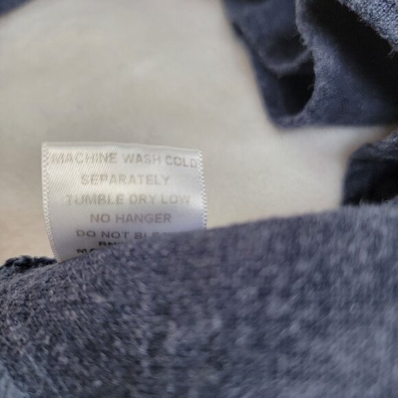 Kleen Womens Linen Blend Navy Cardigan Sweater Size 1 Button Front Pockets - Picture 5 of 8